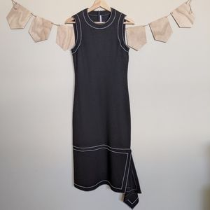 Rosetta Getty Black Crew Neck Dress